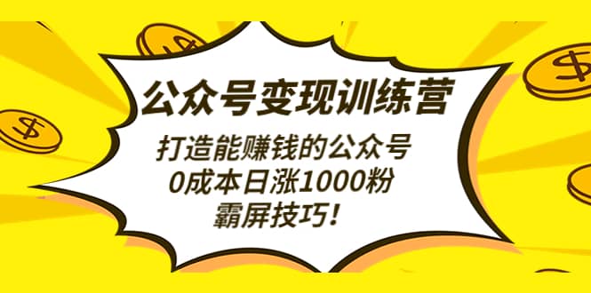 公众号变现训练营（第3期）-爱省资源网