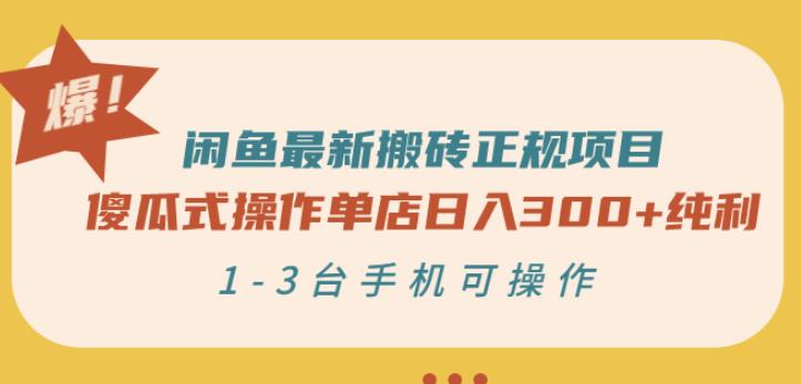 闲鱼最新搬砖正规项目：傻瓜式操作单店日入300+纯利，1-3台手机可操作-爱省资源网