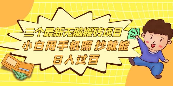 三个最新无脑搬砖项目，小白用手机照抄就能日入过百-爱省资源网
