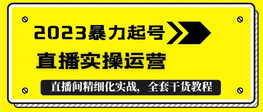 2023暴力起号+直播实操运营，全套直播间精细化实战，全套干货教程-爱省资源网