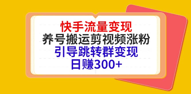 快手流量变现，养号搬运剪视频涨粉，引导跳转群变现日赚300+-爱省资源网