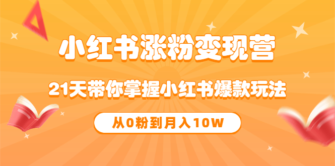 《小红书涨粉变现营》21天带你掌握小红书爆款玩法 从0粉到月入10W-爱省资源网