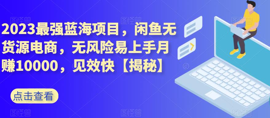 2023最强蓝海项目，闲鱼无货源电商，无风险易上手月赚10000，见效快【揭秘】-爱省资源网