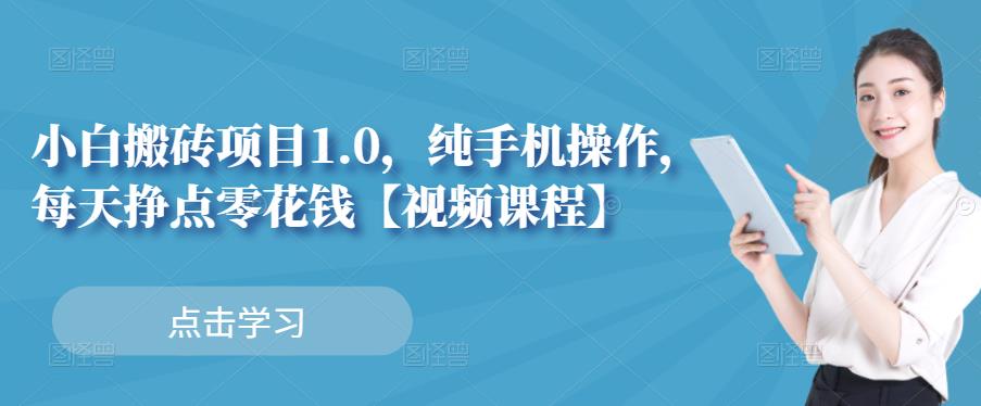 小白搬砖项目1.0，纯手机操作，每天兼职挣点零花钱-爱省资源网