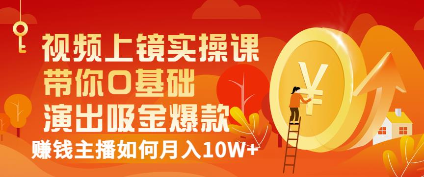 视频上镜实操课：带你0基础演出吸金爆款，赚钱主播如何月入10W+-爱省资源网