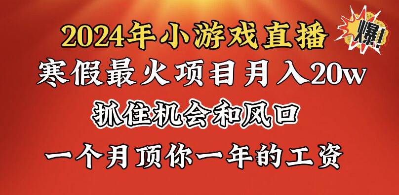 2024年寒假爆火项目，小游戏直播月入20w+，学会了之后你将翻身-爱省资源网