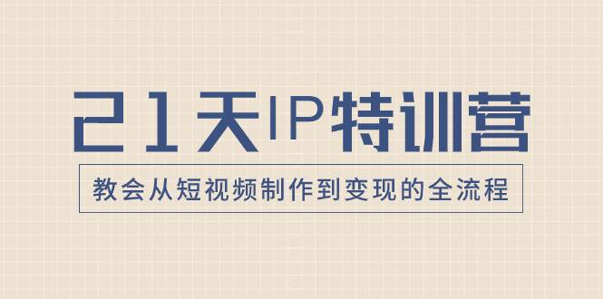 21天IP特训营，教会从短视频制作到变现的全流程-爱省资源网