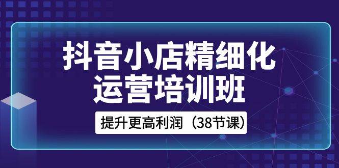 抖音小店-精细化运营培训班，提升更高利润（38节课）-爱省资源网