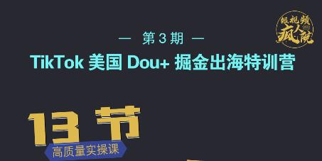 TikTok美国Dou+掘金出海特训营，美国dou+成功投放95%-爱省资源网