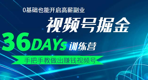 【视频号掘金营】36天手把手教做出赚钱视频号，0基础也能开启高薪副业-爱省资源网