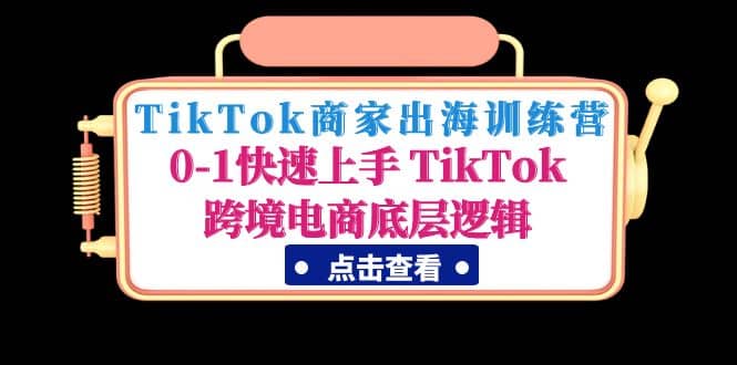 TikTok商家出海训练营：0-1快速上手 TikTok跨境电商底层逻辑(无水印)-爱省资源网