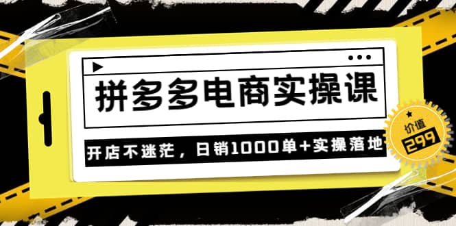 《拼多多电商实操课》开店不迷茫，日销1000单+实操落地（价值299元）-爱省资源网