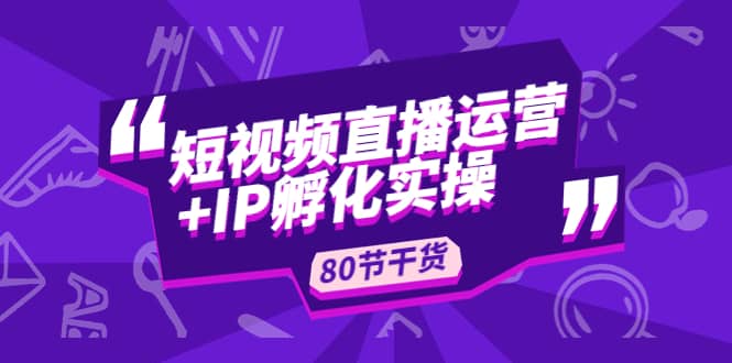 短视频直播运营+IP孵化实战：80节干货实操分享-爱省资源网