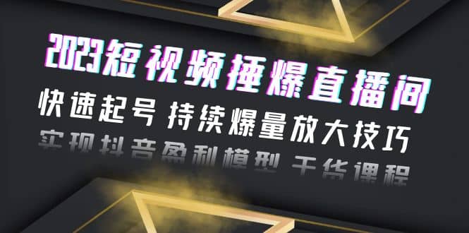 2023短视频捶爆直播间：快速起号 持续爆量放大技巧 实现抖音盈利模型 干货-爱省资源网
