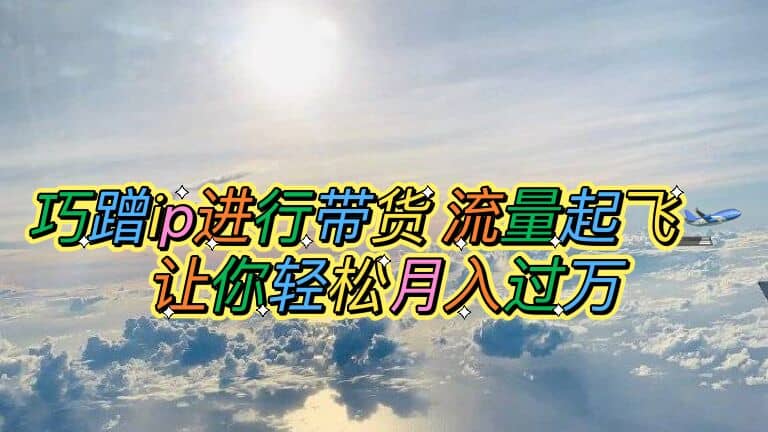 巧蹭ip进行带货，流量起飞，让你轻松月入过万-爱省资源网