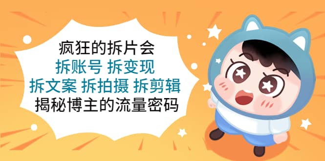 疯狂的拆片会：拆账号 拆变现 拆文案 拆拍摄 拆剪辑 揭秘博主的流量密码-爱省资源网