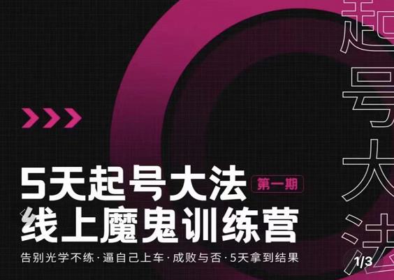 五天起号魔鬼训练营，告别光学不练，逼自己上车，成败与否，5天拿到结果-爱省资源网