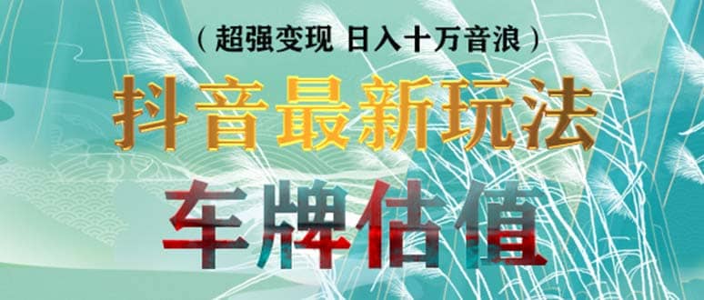 抖音最新无人直播变现直播车牌估值玩法项目 轻松日赚几百+【详细玩法教程】-爱省资源网