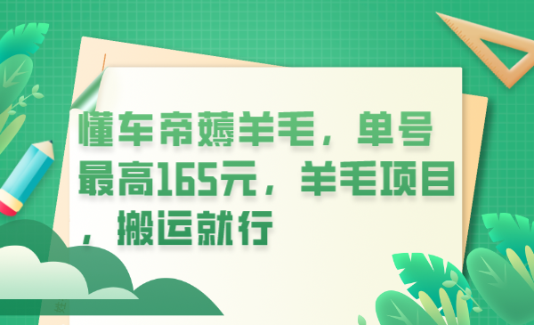 懂车帝薅羊毛，单号最高165元，羊毛项目，搬运就行-爱省资源网