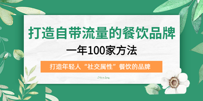 打造自带流量的餐饮品牌：一年100家方法 打造年轻人“社交属性”餐饮的品牌-爱省资源网