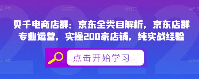 贝千电商店群：京东全类目解析，京东店群专业运营，实操200家店铺，纯实战经验-爱省资源网