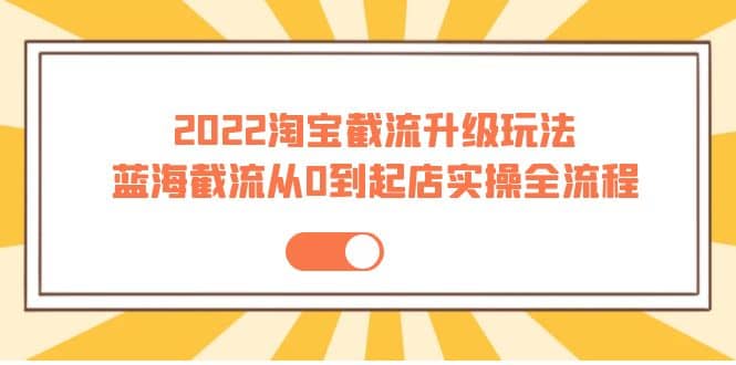 2022淘宝截流升级玩法：蓝海截流从0到起店实操全流程 价值千元-爱省资源网