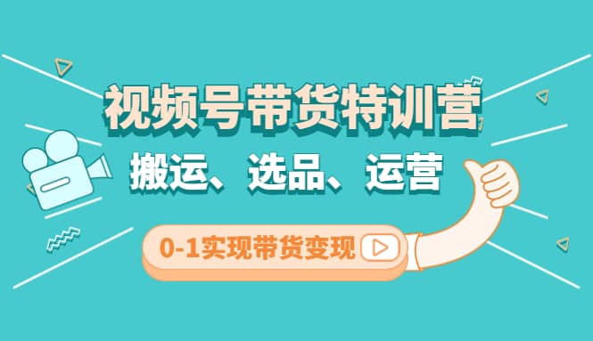 视频号带货特训营(第3期)：搬运、选品、运营、0-1实现带货变现-爱省资源网
