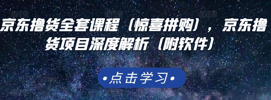 京东撸货全套课程（惊喜拼购），京东撸货项目深度解析（附软件）-爱省资源网