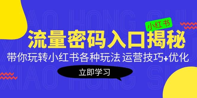小红书流量密码入口揭秘：带你玩转小红书各种玩法 运营技巧+优化-爱省资源网