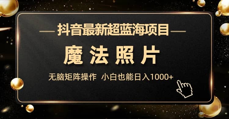 抖音最新超蓝海项目，魔法照片，无脑矩阵操作，小白也能日入1000+-爱省资源网