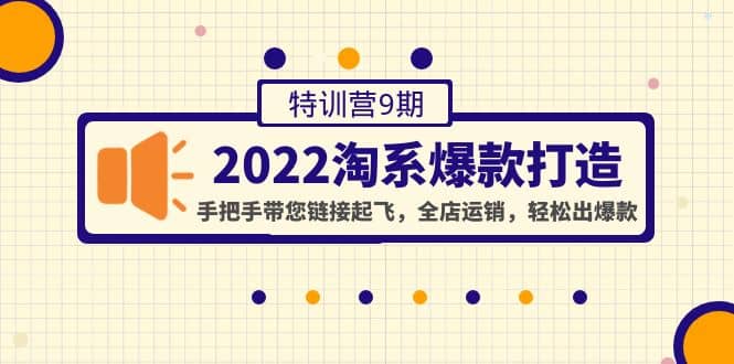 2022淘系爆款打造特训营9期：手把手带您链接起飞，全店运销，轻松出爆款-爱省资源网