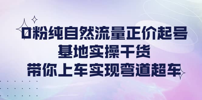 0粉纯自然流量正价起号基地实操干货，带你上车实现弯道超车-爱省资源网