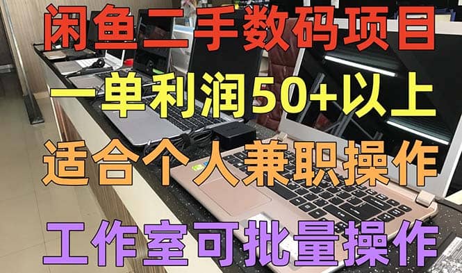 闲鱼二手数码项目，个人副业低保收入，工作室批量放大操作-爱省资源网