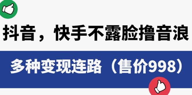 抖音，快手不露脸撸音浪项目，多种变现连路（售价998）-爱省资源网