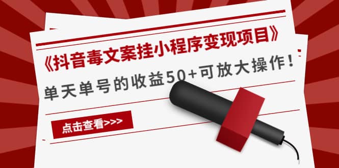 《抖音毒文案挂小程序变现项目》-爱省资源网