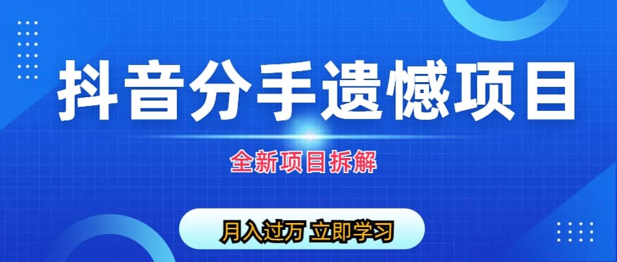 自媒体抖音分手遗憾项目私域项目拆解-爱省资源网