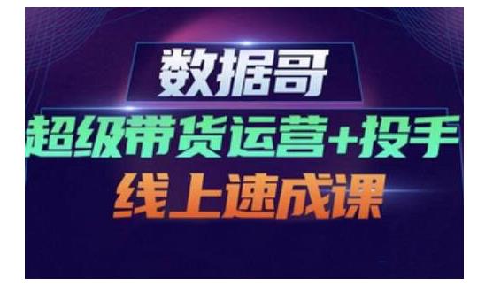数据哥·超级带货运营+投手线上速成课，快速提升运营和熟悉学会投手技巧-爱省资源网