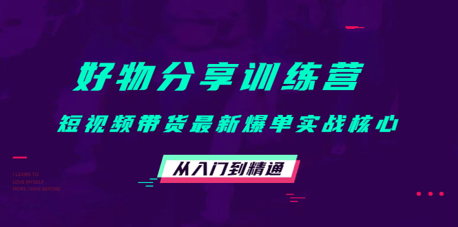 好物分享训练营：短视频带货最新爆单实战核心，从入门到精通-爱省资源网