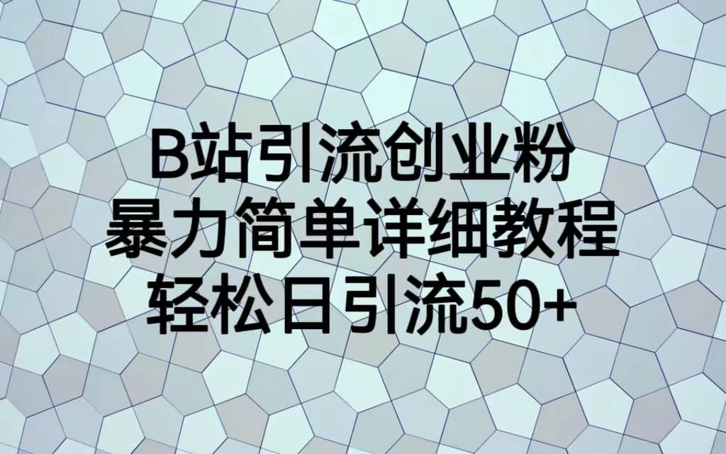 B站引流创业粉，暴力简单详细教程，轻松日引流50+-爱省资源网
