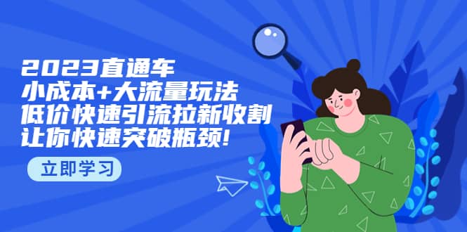 2023直通小成本+大流量玩法，低价快速引流拉新收割，让你快速突破瓶颈-爱省资源网