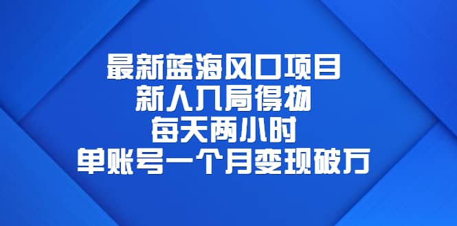 最新蓝海风口项目，新人入局得物，每天两小时，单账号一个月变现破万-爱省资源网