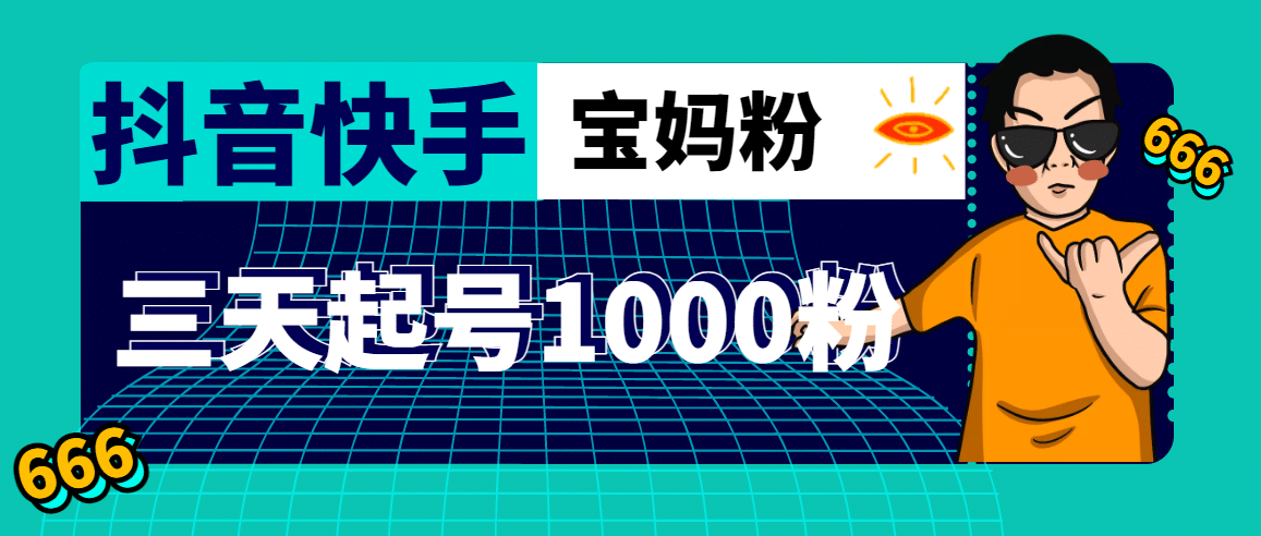 抖音快手三天起号涨粉1000宝妈粉丝的核心方法【详细玩法教程】-爱省资源网