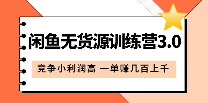 闲鱼无货源训练营3.0：竞争小利润高 一单赚几百上千（教程+手册）第3次更新-爱省资源网
