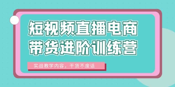 短视频直播电商带货进阶训练营：实战教学内容，干货不废话-爱省资源网
