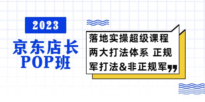 2023京东店长·POP班 落地实操超级课程 两大打法体系 正规军&非正规军-爱省资源网