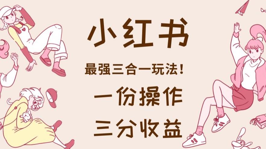 小红书最强三合一玩法，一份操作获得三份收益！【揭秘】-爱省资源网