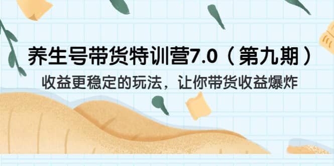 养生号带货特训营7.0（第九期）收益更稳定的玩法 让你带货收益爆炸（11节）-爱省资源网