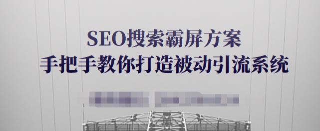 SEO搜索霸屏方案，手把手教你打造被动引流系统【视频课程】-爱省资源网