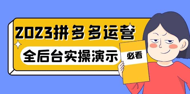 2023拼多多·运营：14节干货实战课，拒绝-口嗨，全后台实操演示-爱省资源网