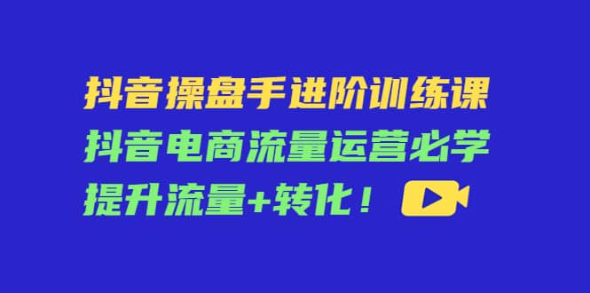 抖音操盘手进阶训练课：抖音电商流量运营必学，提升流量+转化-爱省资源网